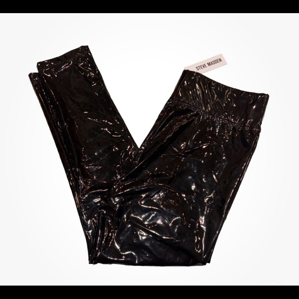 STEVE MADDEN Eden Patent Faux Leather Liquid High Rise Legging - Picture 2 of 6